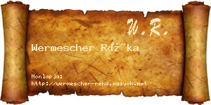 Wermescher Réka névjegykártya